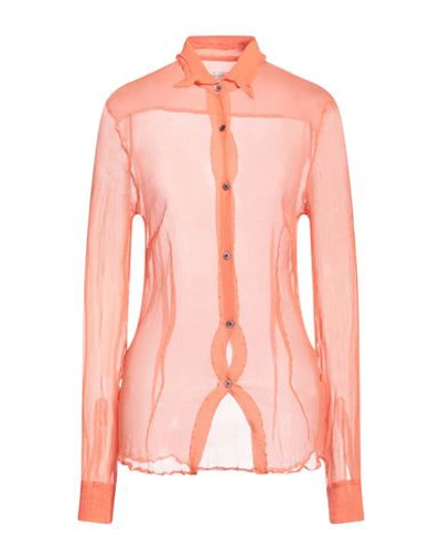 Shop Dries Van Noten Woman Shirt Orange Size 8 Silk