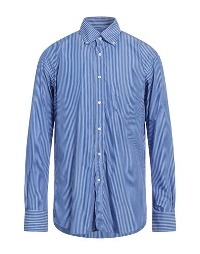 Shop Mirto Man Shirt Azure Size L Cotton In Blue