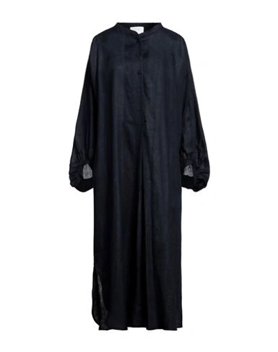 Shop Daniele Fiesoli Woman Maxi Dress Midnight Blue Size 3 Linen