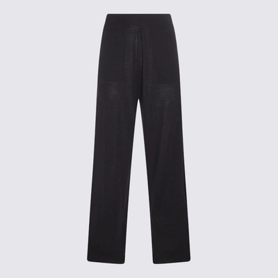 Shop Allude Navy Wool Pants In Blue