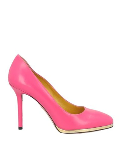 Shop Charlotte Olympia Woman Pumps Fuchsia Size 6 Soft Leather In Pink
