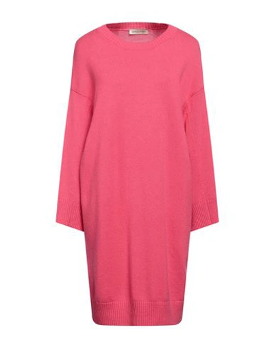 Shop Gentryportofino Woman Mini Dress Fuchsia Size 8 Cashmere In Pink