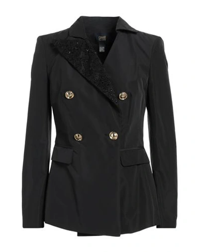 Shop Cavalli Class Woman Blazer Black Size 4 Cotton, Polyamide, Polyester