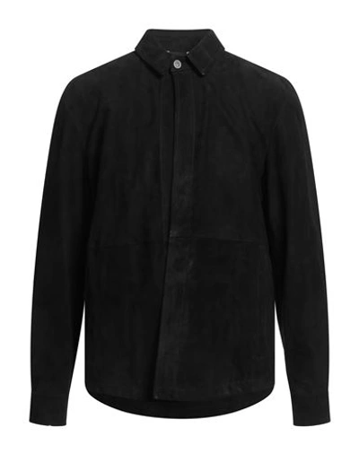 Shop A.testoni A. Testoni Man Jacket Black Size 40 Goat Skin, Lambskin