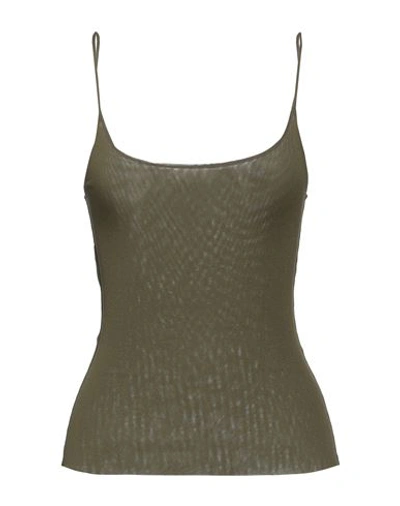 Shop Emisphere Woman Tank Top Military Green Size 8 Polyamide