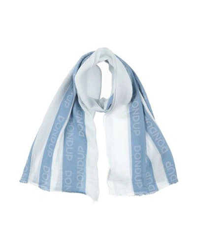 Dondup Woman Scarf Sky Blue Size - Cotton, Viscose In Blue