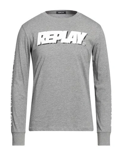 Shop Replay Man T-shirt Light Grey Size Xl Cotton