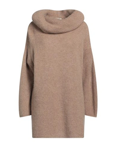 Shop Gentryportofino Woman Sweater Sand Size 10 Alpaca Wool, Mohair Wool, Viscose, Polyamide, Polyester In Beige