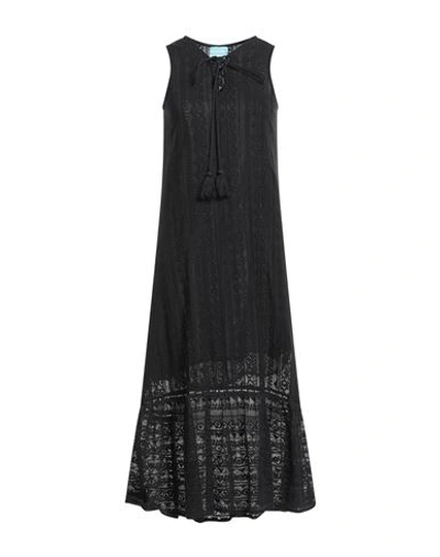 Shop Iconique Woman Midi Dress Black Size Xl Cotton, Polyamide