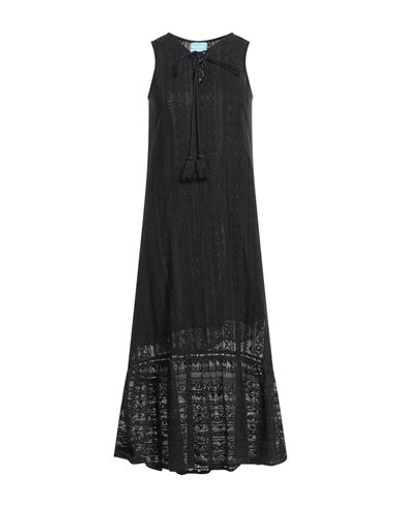 Iconique Woman Midi Dress Black Size L Cotton, Polyamide In Black