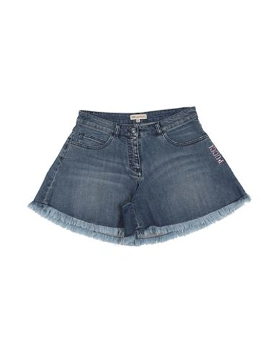 Shop Emilio Pucci Pucci Toddler Girl Denim Shorts Blue Size 6 Cotton, Elastane