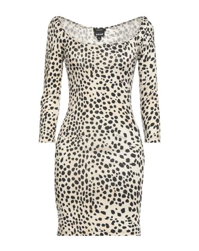 Shop Just Cavalli Woman Mini Dress Beige Size 10 Viscose, Polyamide, Elastane