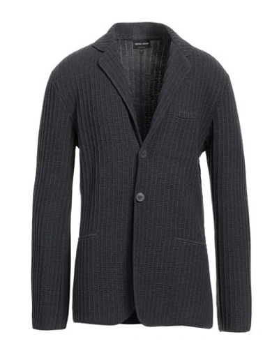 Giorgio Armani Man Blazer Lead Size 40 Wool, Cotton In Grey