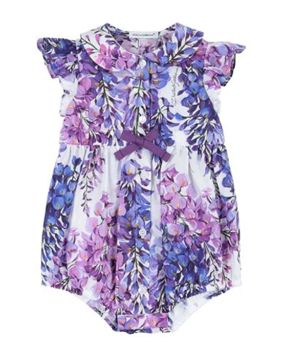 Shop Dolce & Gabbana Newborn Girl Baby Jumpsuits & Overalls Purple Size 0 Cotton