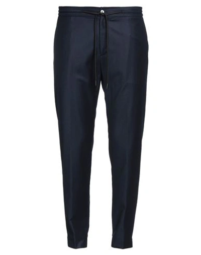 Shop Tombolini Man Pants Navy Blue Size 36 Virgin Wool