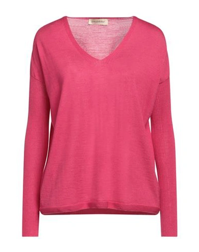 Gentryportofino Woman Sweater Magenta Size 4 Virgin Wool, Silk In Magenta