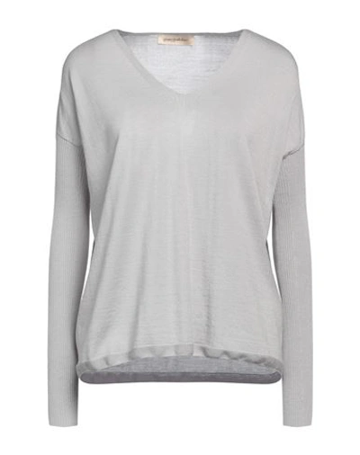 Gentryportofino Woman Sweater Light Grey Size 6 Virgin Wool, Silk In Grey