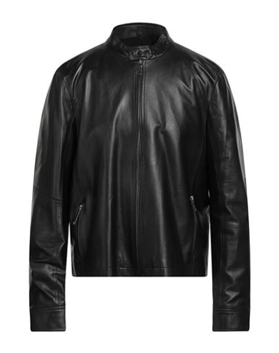 Shop A.testoni A. Testoni Man Jacket Black Size 50 Lambskin