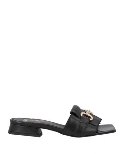 Shop Divine Follie Woman Sandals Black Size 8 Soft Leather