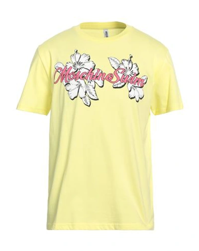 Shop Moschino Man T-shirt Yellow Size S Cotton