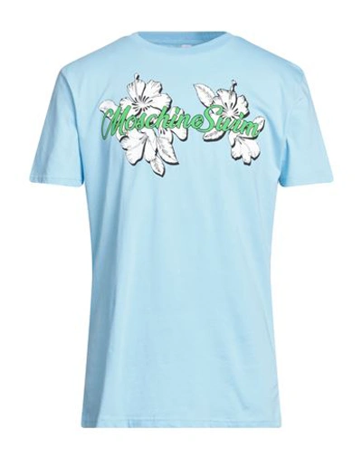 Shop Moschino Man T-shirt Sky Blue Size S Cotton