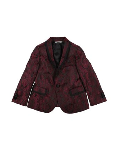 Shop Dolce & Gabbana Toddler Boy Blazer Burgundy Size 5 Polyester, Acetate, Silk In Red
