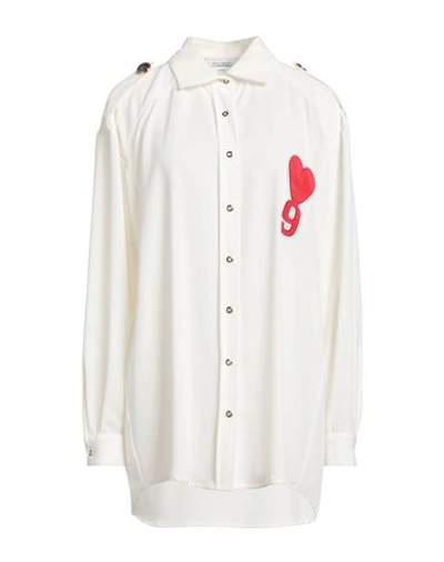 Shop Maison 9 Paris Woman Shirt Ivory Size L Polyester, Elastane In White