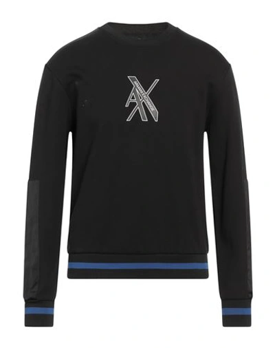 Shop Armani Exchange Man Sweatshirt Black Size L Cotton, Polyester, Elastane