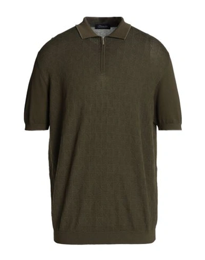Shop Drumohr Man Sweater Military Green Size 40 Cotton
