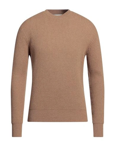 Shop Lucques Man Sweater Camel Size 38 Polyamide, Viscose, Wool, Cashmere In Beige