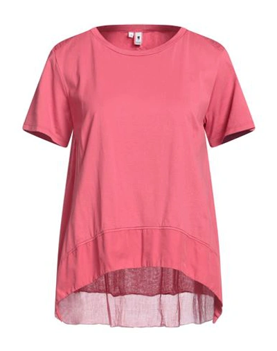 Shop European Culture Woman T-shirt Pastel Pink Size L Cotton