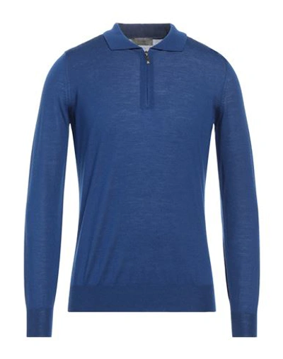 Ferrante Man Sweater Blue Size 48 Merino Wool In Blue