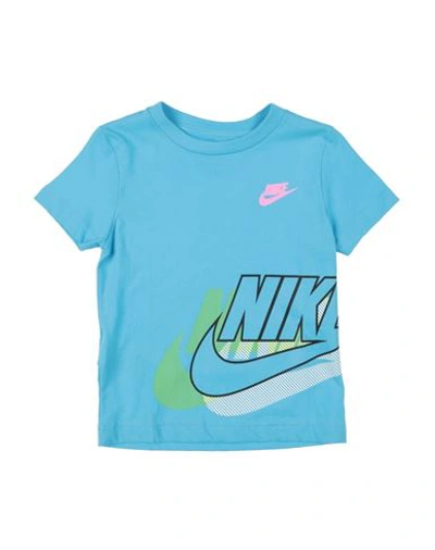 Shop Nike Futura Sidewinder Ss Tee Toddler Boy T-shirt Sky Blue Size 7 Cotton
