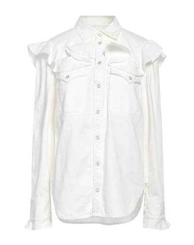 Shop Zadig & Voltaire Woman Denim Shirt White Size L Cotton