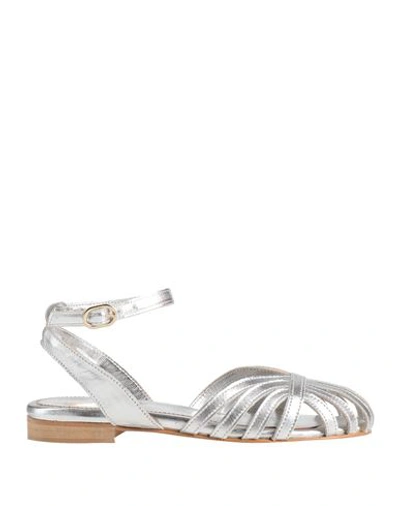 Shop Divine Follie Woman Sandals Silver Size 6 Leather