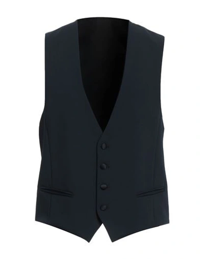 Shop Ungaro Man Tailored Vest Midnight Blue Size 44 Polyester, Viscose, Elastane