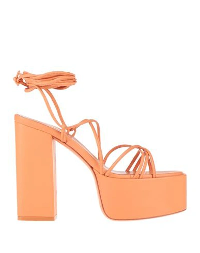 Shop Paris Texas Woman Sandals Apricot Size 8 Soft Leather In Orange