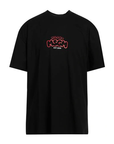 Shop Msgm Man T-shirt Black Size Xl Cotton