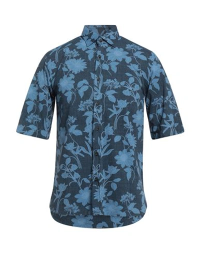 Shop Xacus Man Shirt Blue Size 16 Polyacrylic, Elastane