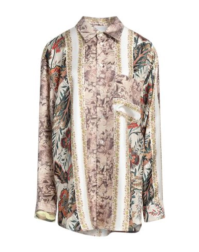 Shop Erika Cavallini Woman Shirt Beige Size 12 Silk