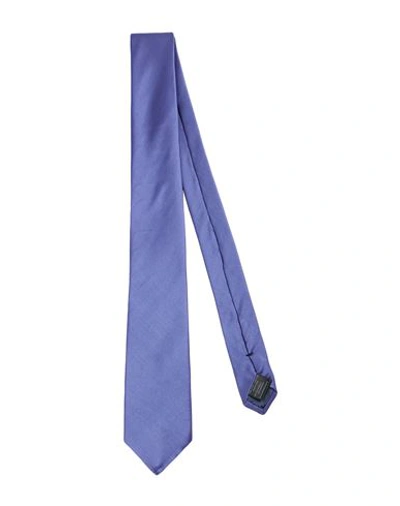 Shop Emporio Armani Man Ties & Bow Ties Blue Size - Viscose, Silk