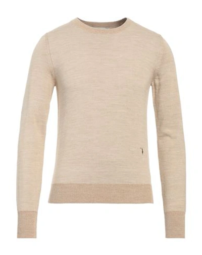 Shop Trussardi Man Sweater Beige Size Xxl Acrylic, Viscose, Virgin Wool