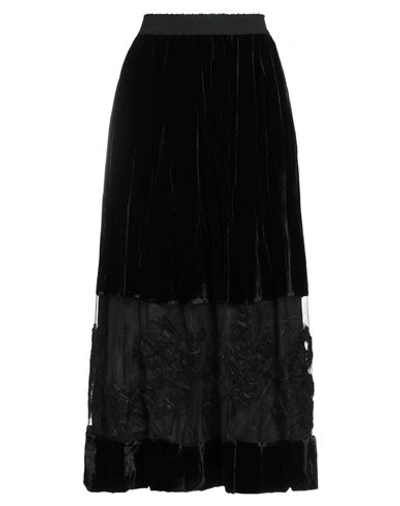 Shop Gentryportofino Woman Maxi Skirt Black Size 6 Viscose, Silk, Polyester, Mohair Wool, Textile Fibers
