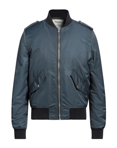 Shop Zadig & Voltaire Man Jacket Navy Blue Size M Polyamide