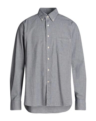 Shop Alessandro Gherardi Man Shirt Navy Blue Size 15 ½ Cotton