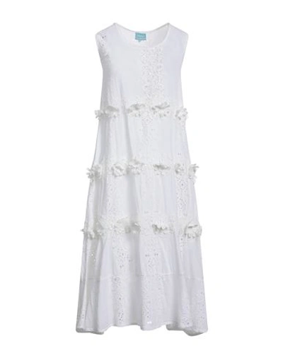 Shop Iconique Woman Midi Dress White Size Xl Cotton
