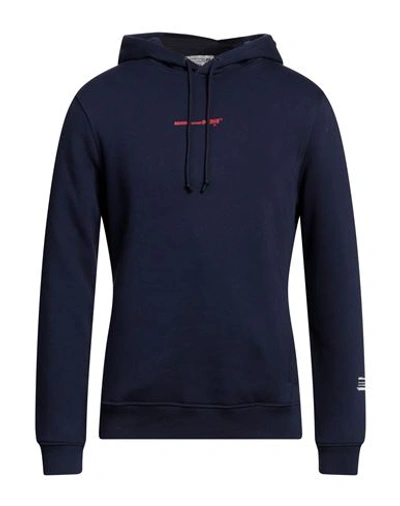 Shop Daniele Alessandrini Homme Man Sweatshirt Navy Blue Size Xxl Cotton, Polyester