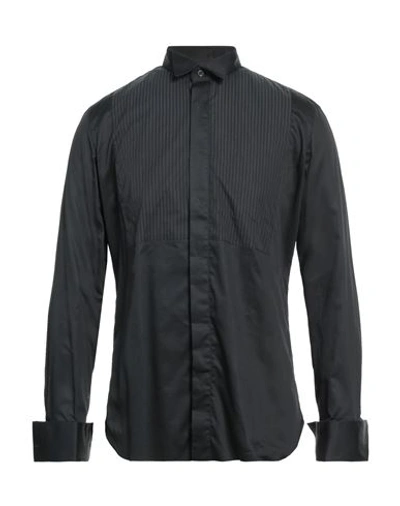 Shop Giampaolo Man Shirt Black Size 15 ¾ Cotton