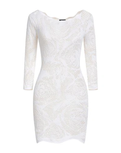 Shop Just Cavalli Woman Mini Dress Ivory Size S Cotton, Polyamide In White