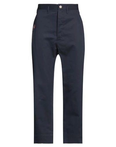 Shop Vivienne Westwood Man Pants Navy Blue Size 34 Organic Cotton